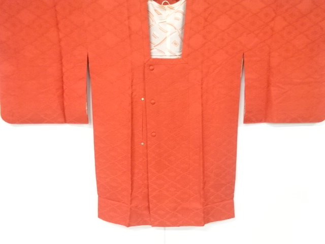 リサイクル　松皮菱に花菱模様織出し道行コート